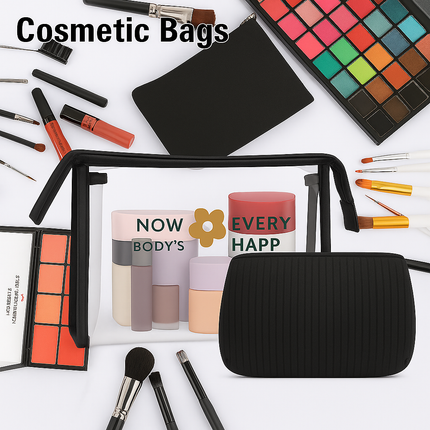 3-in-1 Makeup Bag Set (Black)