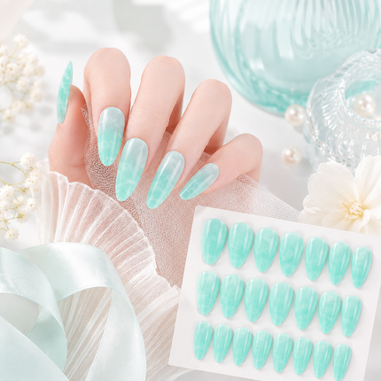 Ready to use Acrylic gel nails -Marble Green-(779-03)