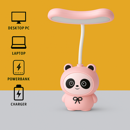 Cute Panda LED Desk Lamp (Light Pink)