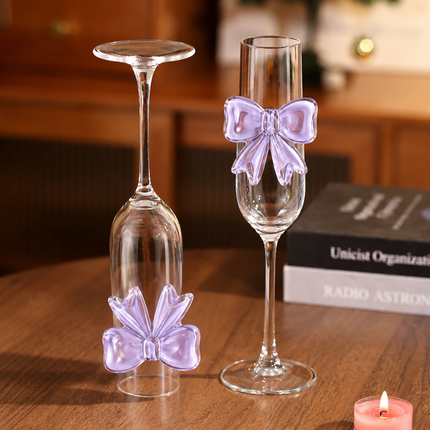 Coslifestore Premium Bow Champagne Glass Set of 6