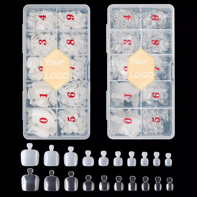Pack of 500 (Natural) Toe nails with complimentary Glue and Complimentary Tip box