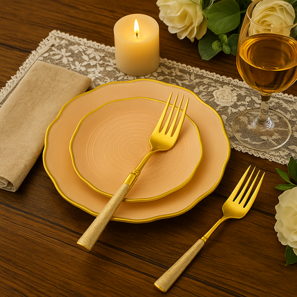 Eco-Friendly Biodegradable Acrylic Gold Cutlery (Gold-Fork)