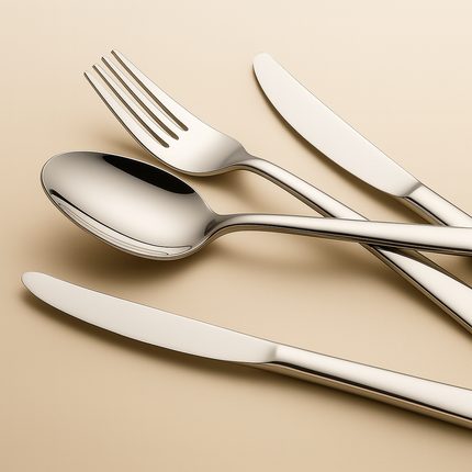 Coslifestore Eco-Friendly Biodegradable Acrylic Cutlery Set â Pack of 18 | Durable & Reusable Silv