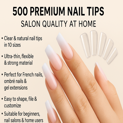 Professional Square shape Nail Tips(Natural)