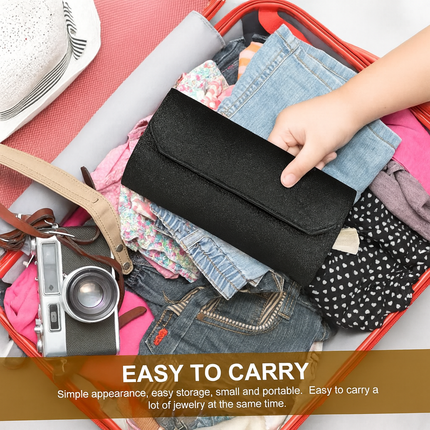 Travel Jewellery Organizer Roll (Black)