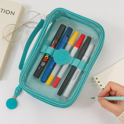 Transparent Multipurpose Pouch with Handle(Sea Green)