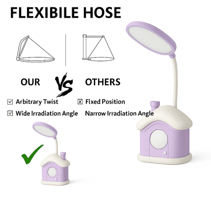 Cute House LED Lamp (Purple)
