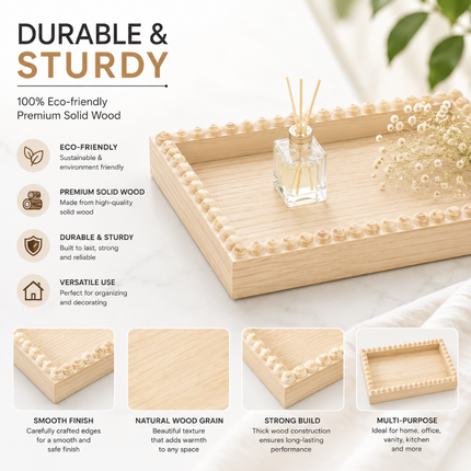 Coslifestore Luxury Wooden 2-Tier Multipurpose Organizer Tray