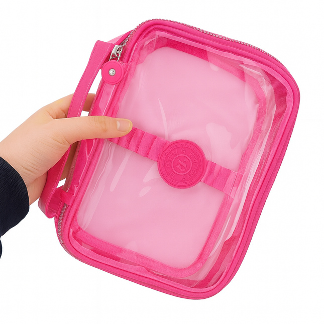 Coslifestore Transparent Multipurpose Pouch with Handle â Travel, School & Office Organizer for St