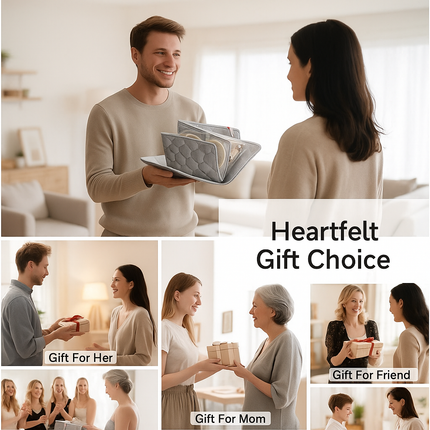 Heart Quilted Travel jewellery Organizer(Off white)