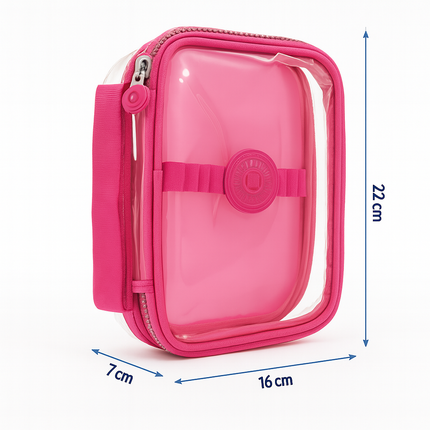 Transparent Multipurpose Pouch with Handle(Pink)