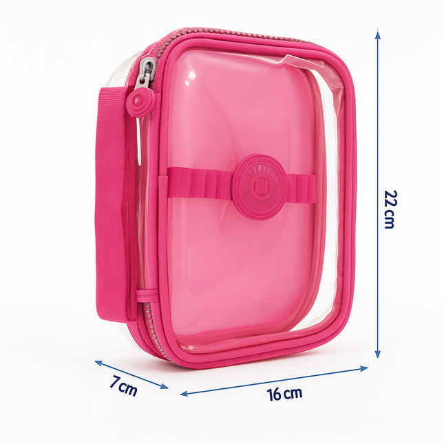 Transparent Multipurpose Pouch with Handle(Pink)