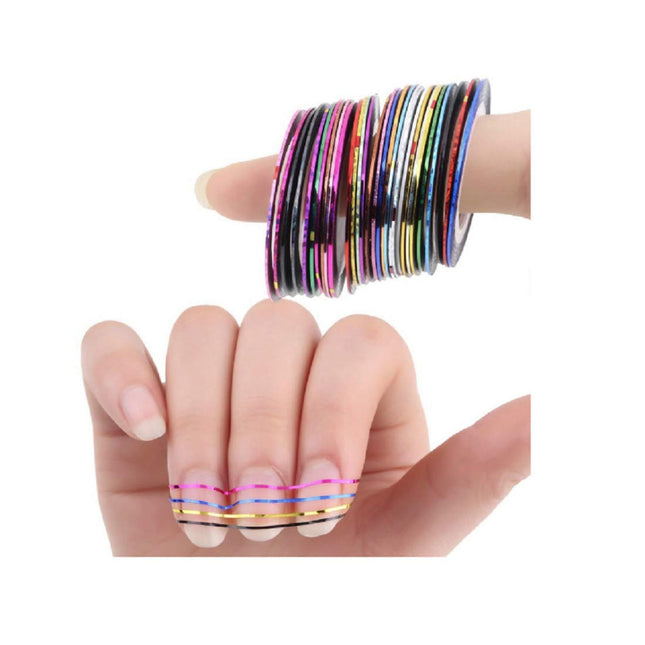 Metallic Nail Art Strips pack of 30