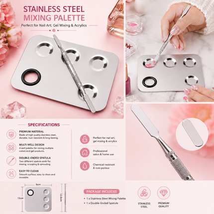 Rectangle mixing palette with pans