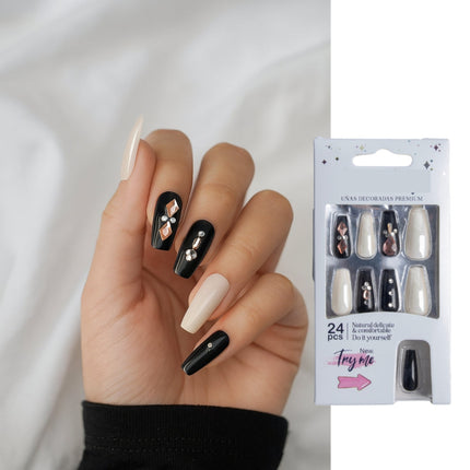 Coslifestore 24 Reusable Artificial Fake Nail Set Glossy Nails-holographic- chrome nails | Lightweig