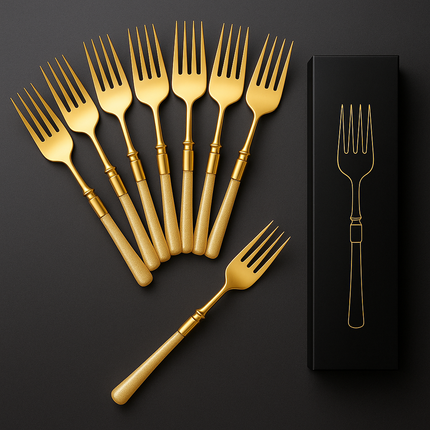 Eco-Friendly Biodegradable Acrylic Gold Cutlery (Gold-Fork)