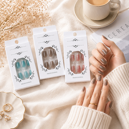 72-Pcs Glossy Cat Eye Nails(CH-03)