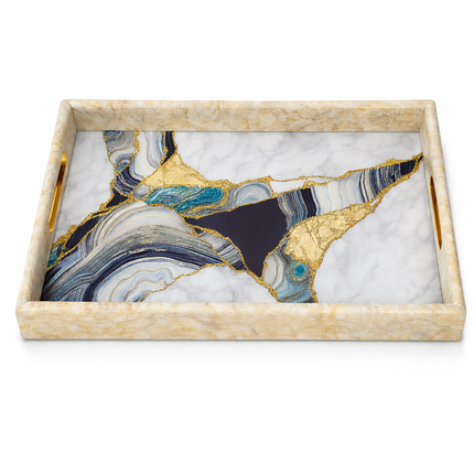 Medium Resin Serving Tray (Gold brown)