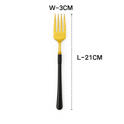 Eco-Friendly Biodegradable Acrylic Gold Cutlery (Golden-Black-Fork)