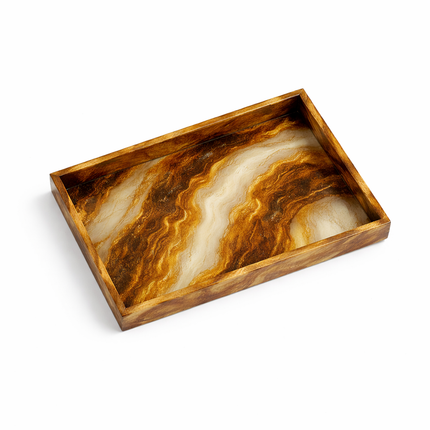 Medium Resin Serving Tray (Gold brown)