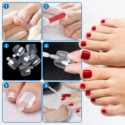Pack of 500 Professional Toe Nail Set (Clear)