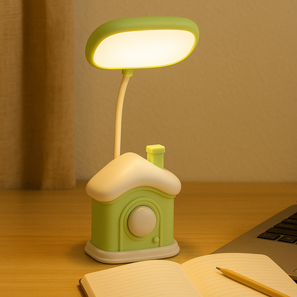 Coslifestore LED Desk Lamp â Eye Protection Study Light with Flexible Gooseneck | Cute House-Shape