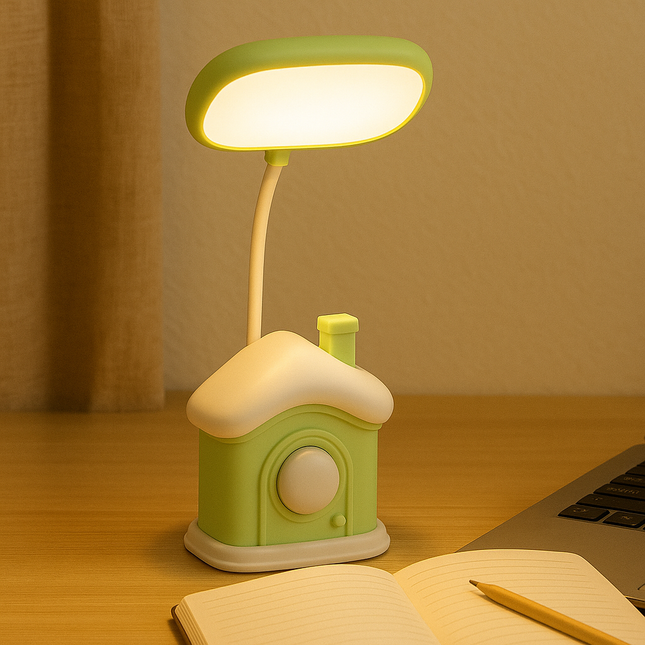 Coslifestore LED Desk Lamp â Eye Protection Study Light with Flexible Gooseneck | Cute House-Shape