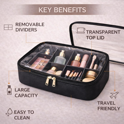professional-PVC Makeup Pouch with divider