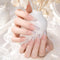 Ready to use Acrylic gel nails-Glitter Coffin French(P011-07)