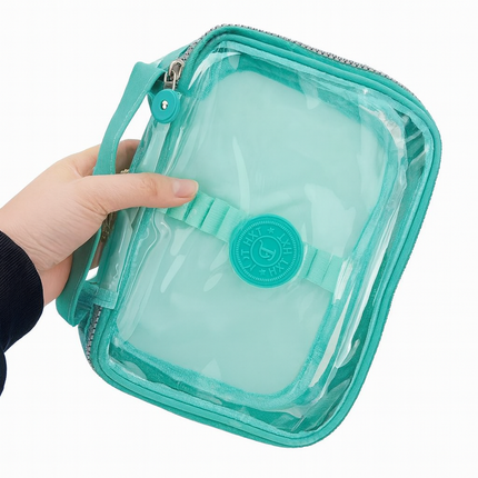 Coslifestore Transparent Multipurpose Pouch with Handle â Travel, School & Office Organizer for St