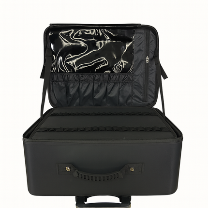 Professional Makeup Trolley Bag with 5 Trays Free Lip Tray