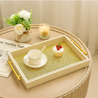 Decorative tray white / Wooden tray small