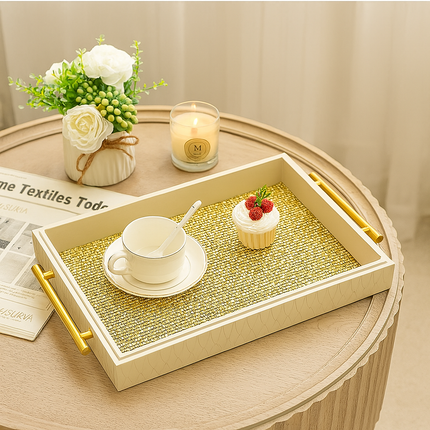 Elegant Medium decorative Tray (White)