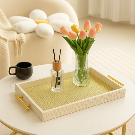 Elegant Medium decorative Tray (White)