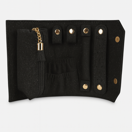 Travel Jewellery Organizer Roll (Black)