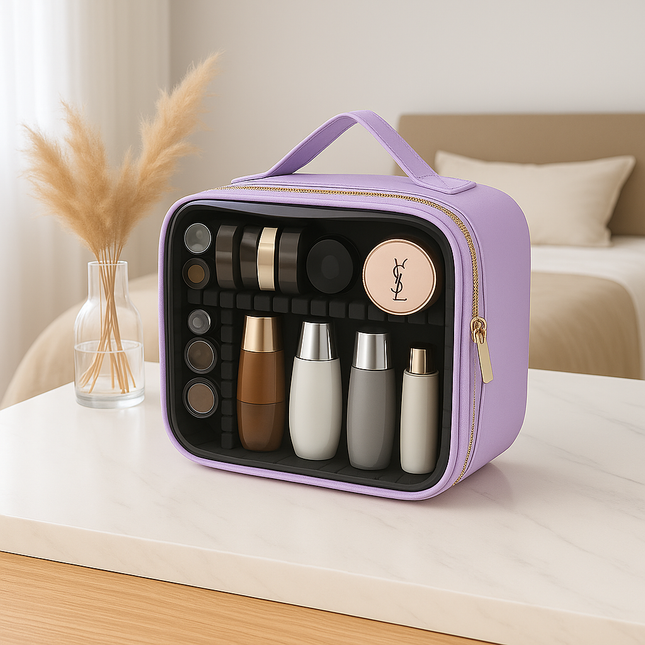 Transparent Makeup Travel Case (Orange)