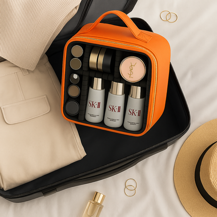 Transparent Makeup Travel Case (Orange)