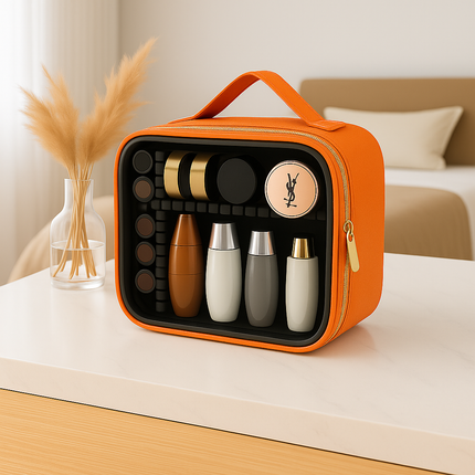Transparent Makeup Travel Case (Orange)