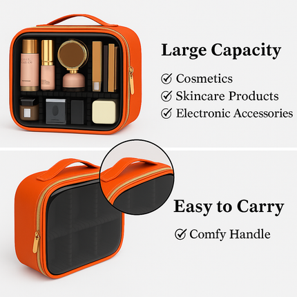 Transparent Makeup Travel Case (Orange)