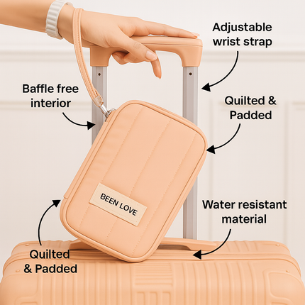 Quilted Travel Wallet Organizer (Peach)