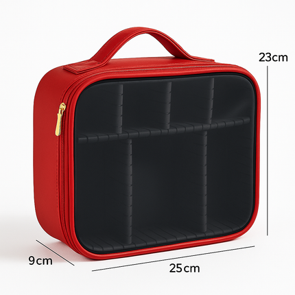 Transparent Makeup Travel Case (Red)