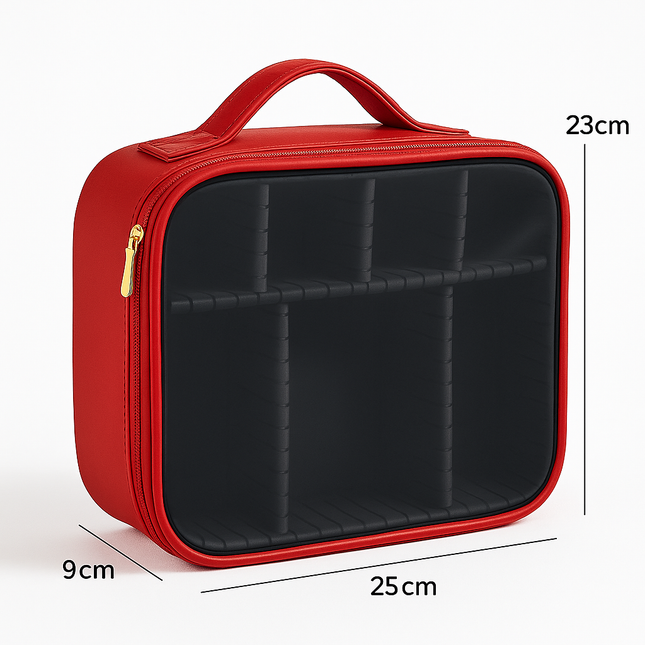 Transparent Makeup Travel Case (Red)