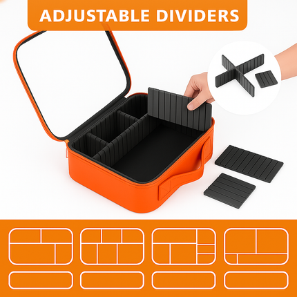 Transparent Makeup Travel Case (Orange)