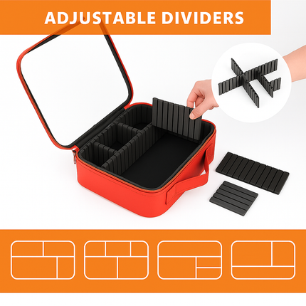 Transparent Makeup Travel Case (Red)