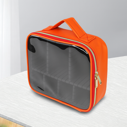 Transparent Makeup Travel Case (Orange)