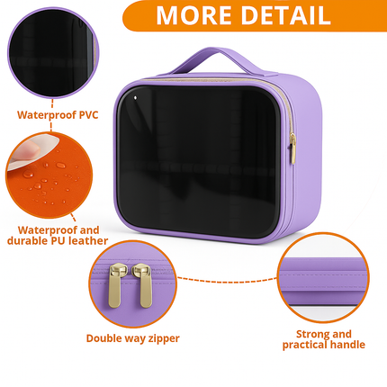 Transparent Makeup Travel Case (Lilac)