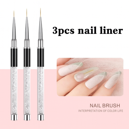 3PCS Nail Art Liner Set
