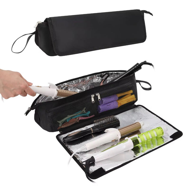 Coslifestore- Hot Hair Tools Travel Bag with Heat Resistant Removable Mat, Hair Accessories Organize