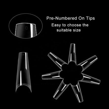 Professional Ballerina shape Nail Tips(Clear)