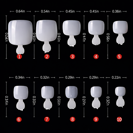 Pack of 500 Professional Toe Nail Set (Natural)